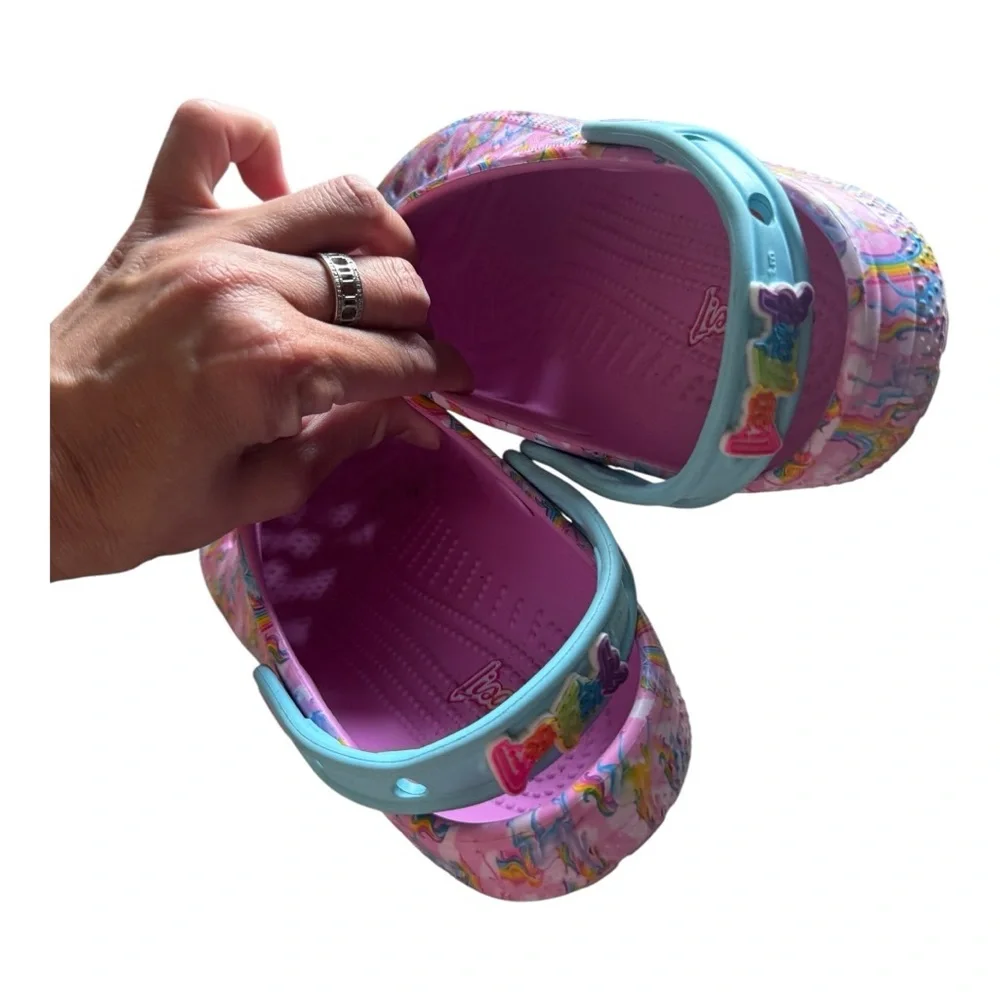 Crocs Classic Lisa Frank Pink Unicorn Clog Women’s Size 6 / Juniors Size 4 - Picture 2 of 2